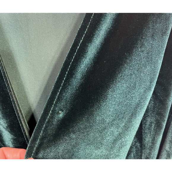 Lulus Amour Green Velvet Wrap Dress High Low Flutter Sleeve Stretch V Neck L - Picture 12 of 12